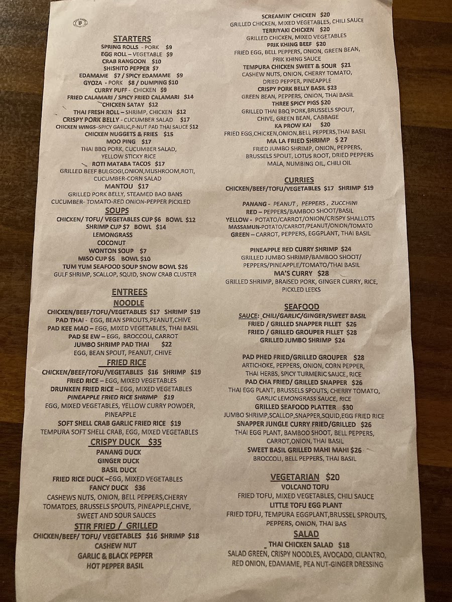 Thai Prime Kitchen & Bar Menu - Image 1